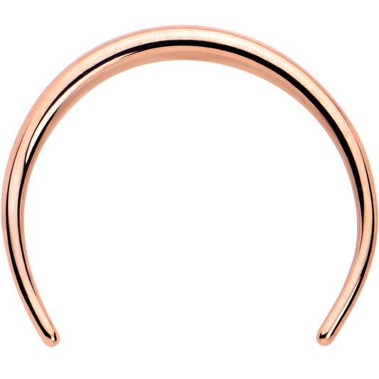 16G 3/8 Rose Gold Tone Pincher Crescent Taper