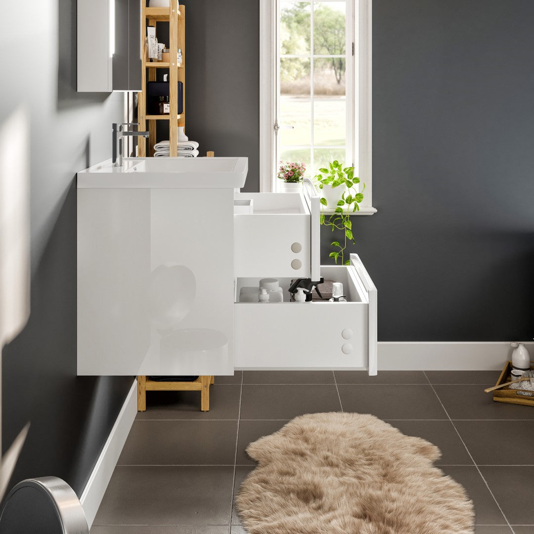 Eviva Glazzy Bath Vanity with Acrylic Top and Integrated Sink