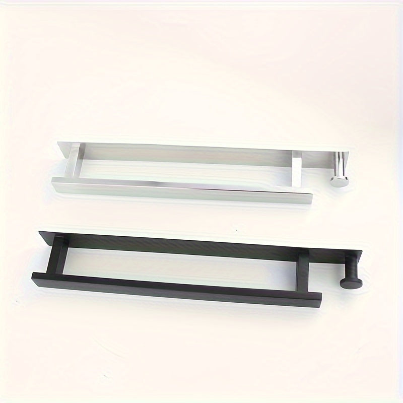Sleek WallMounted Stainless Steel Towel Rack with Hook