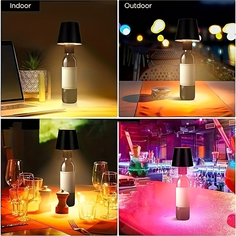 Sleek USB Rechargeable LED Bottle Lamp with Touch Control