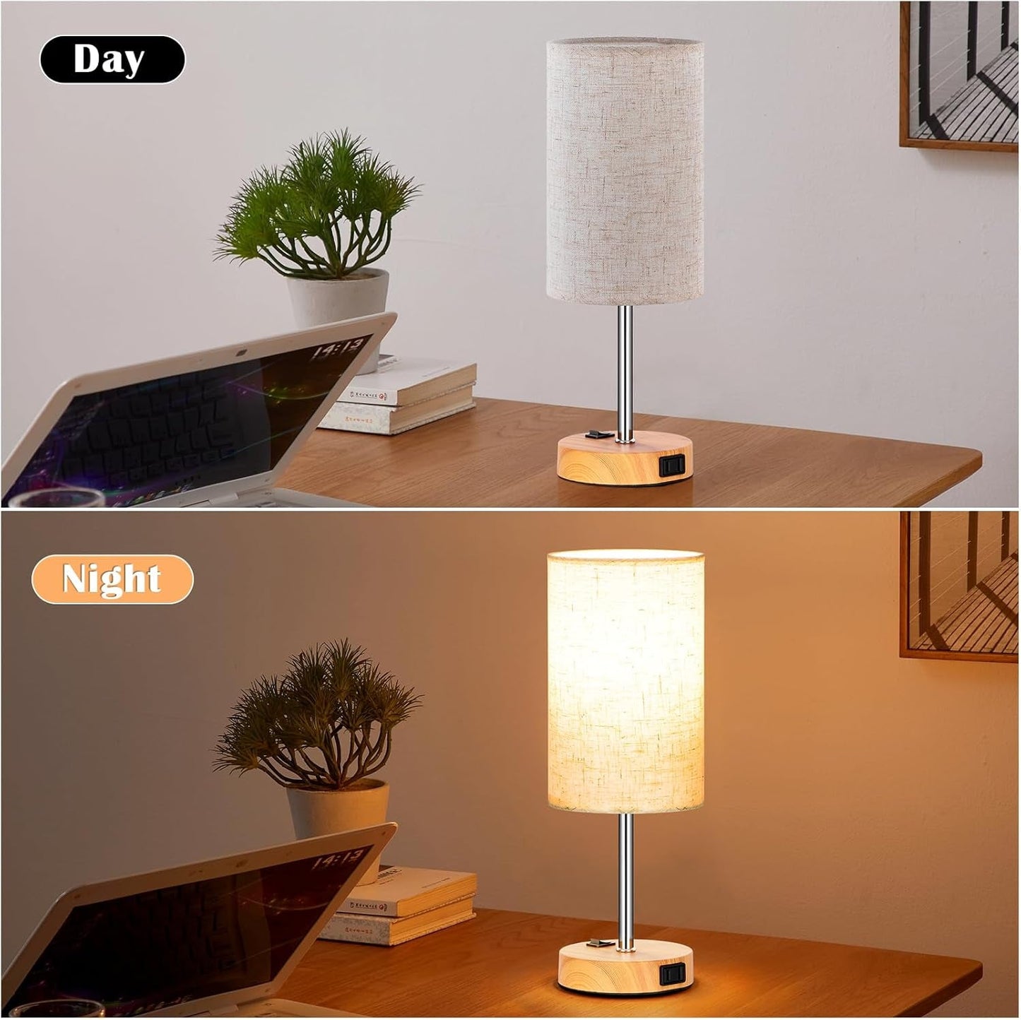 Table Lamp for Bedroom Set of 2, Bedside Small Lamps with 3 Way | Lighting | Kitchen + Metal