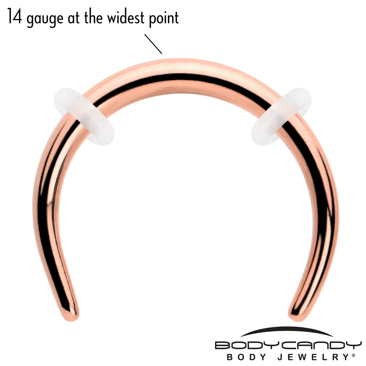 14G 3/8 Rose Gold Tone Pincher Crescent Taper