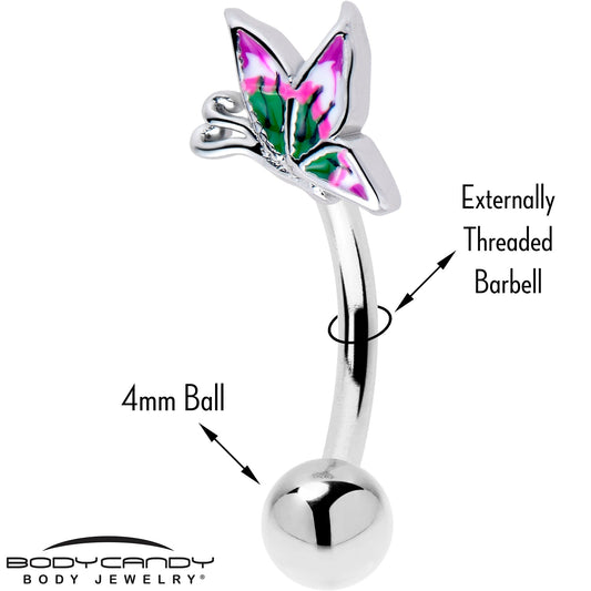 16G 5/16 Profile Butterfly Curved Eyebrow Ring