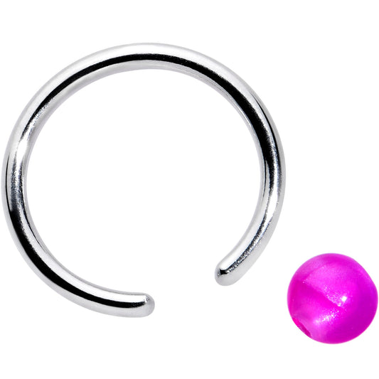 16G 3/8 Simple Opaque Purple Ball BCR Captive Bead Ring