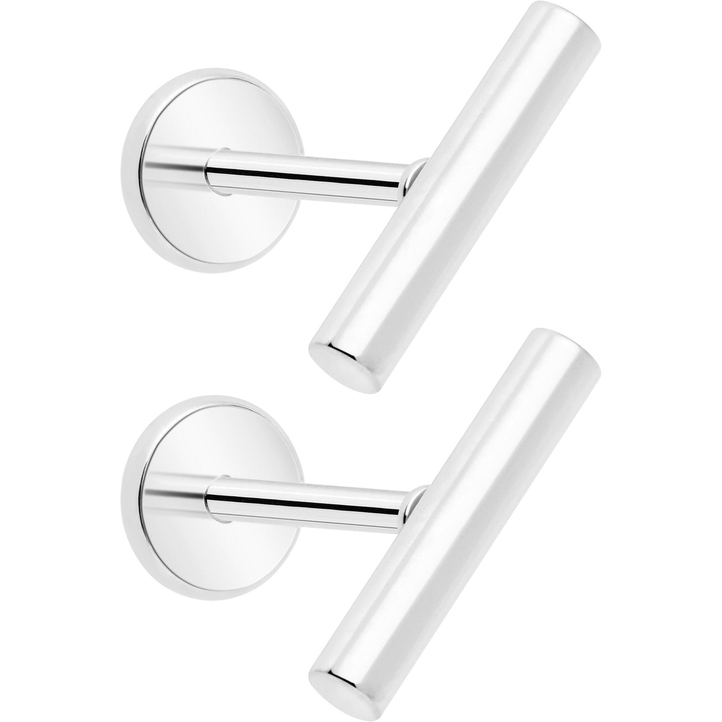 316L Surgical Steel Straight Barbell Flat Back Stud Earrings - 1 Pair