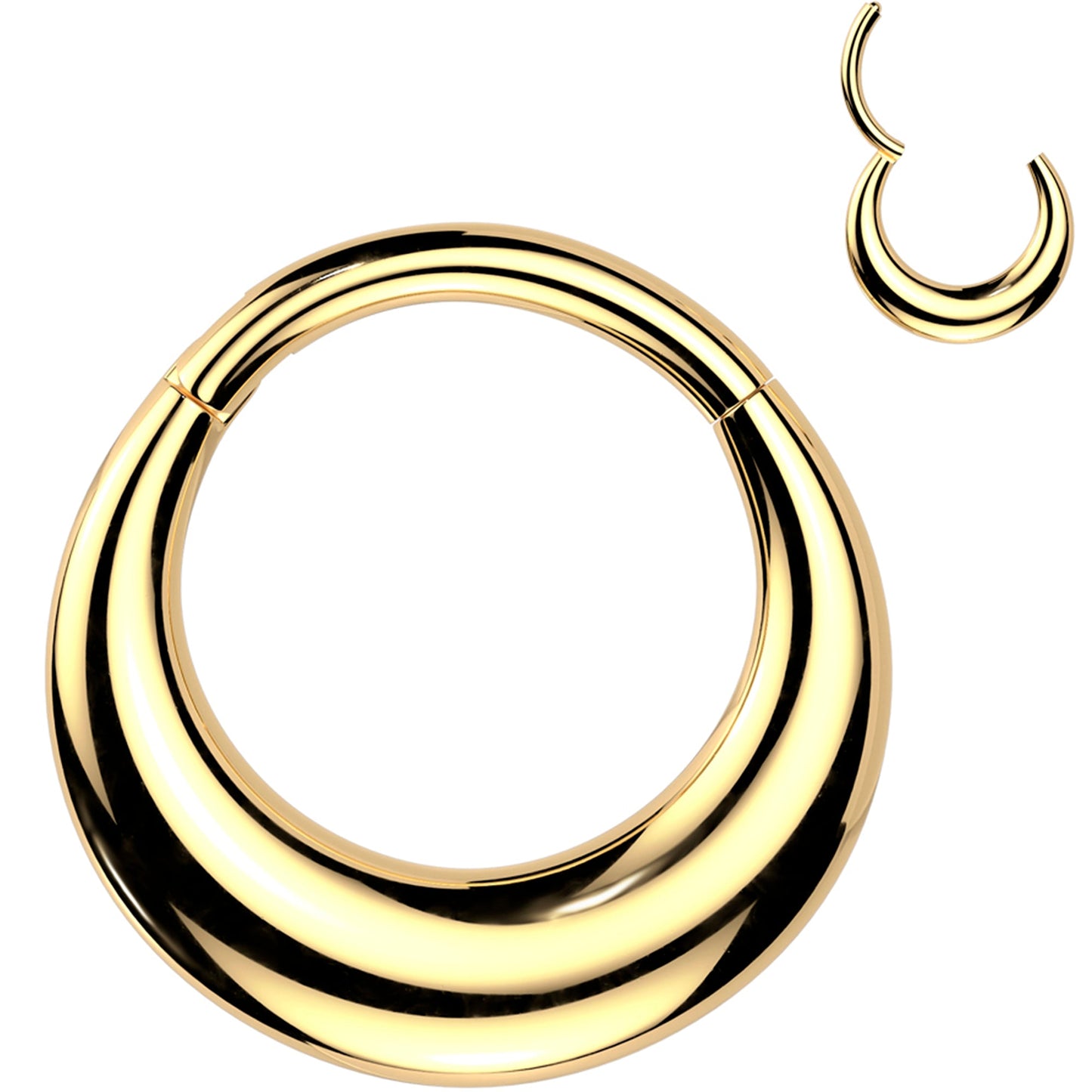 16G 3/8 Simplicity Thick Gold Tone Precision Hinged Segment Ring