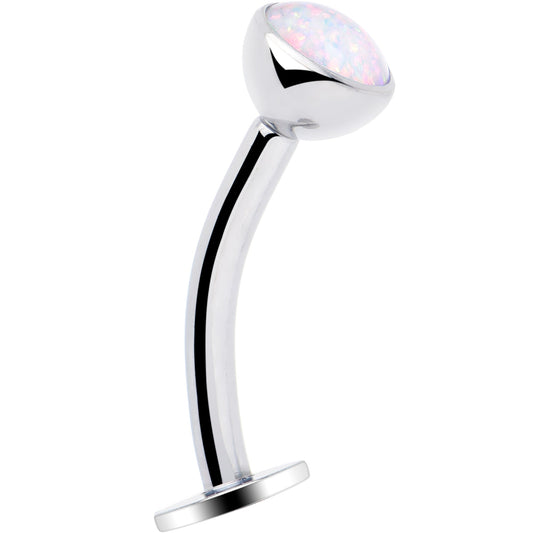 Synthetic Opal Bezel Titanium Threadless Floating Belly Ring