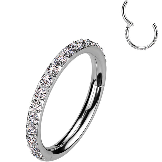 18G Micro Gem Titanium Hinged Nose Hoop
