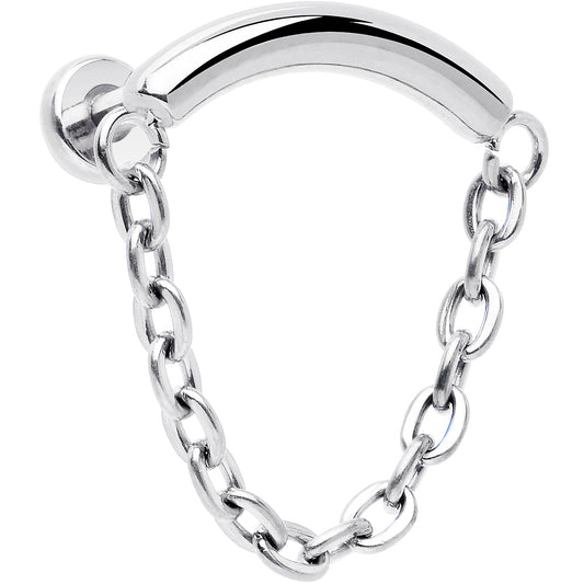 18G 5/16 Titanium Threadless Chain Dangle Hidden Helix Earring