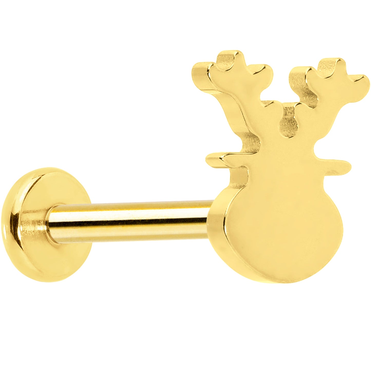 Christmas Flat Back Earring - Titanium Holiday Reindeer