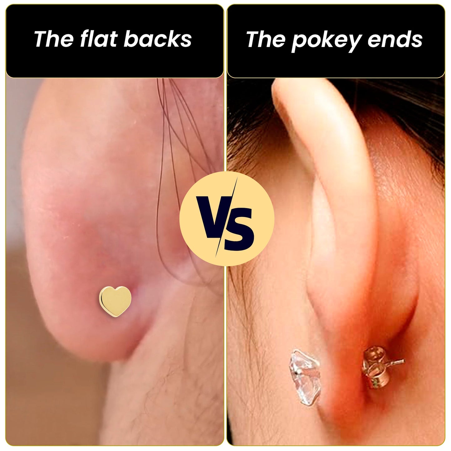 18G 1/4 Clear Gem Gold Plated Implant Grade Titanium Threadless Bar Flatback Stud