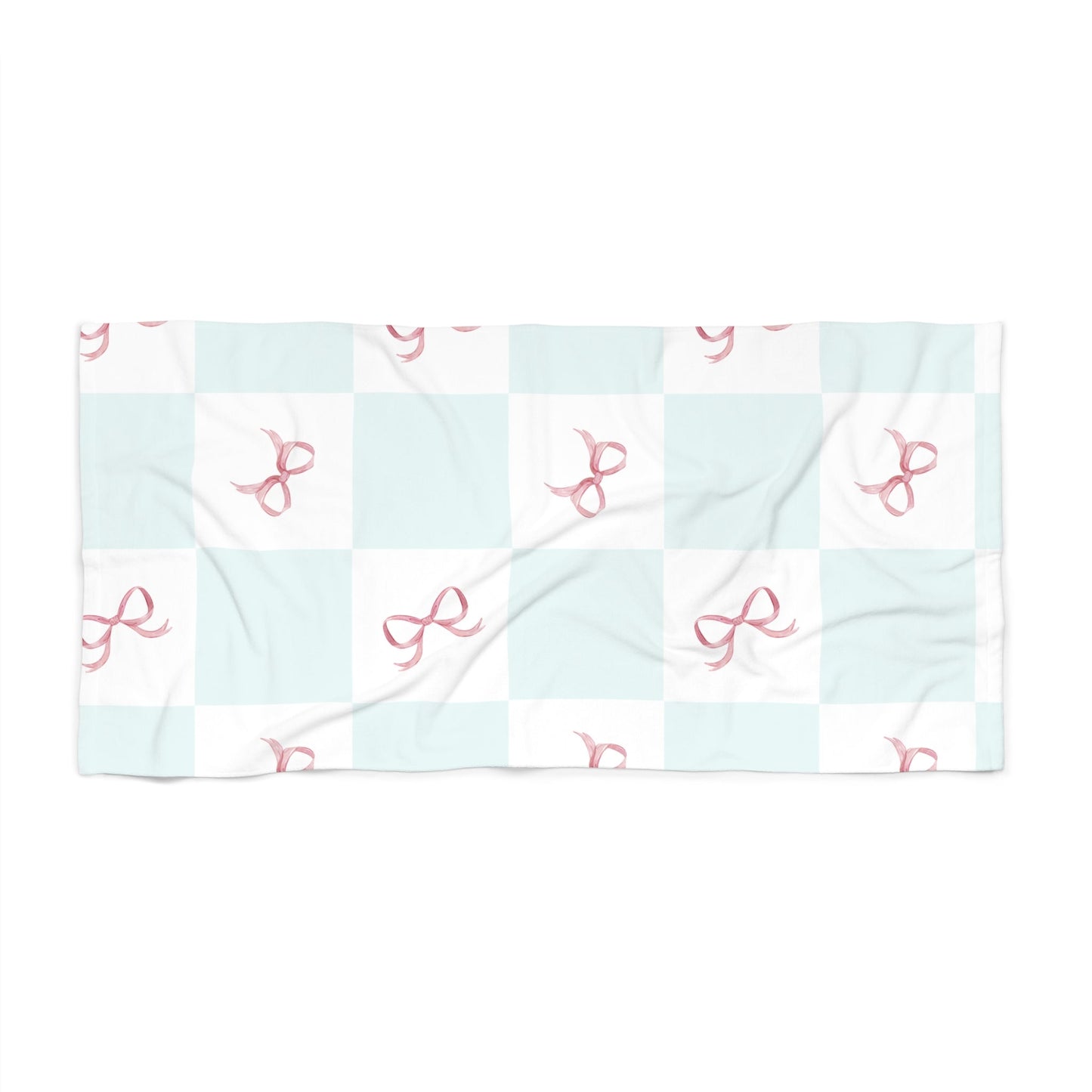 Customizable: Chic Beach Towel with Pink Bow Design | Perfect for Summer, Pool Days, Beach Trips, picnics, Vacation, Gift Ideas