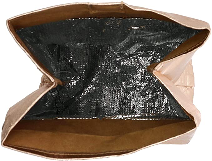Let's Do Lunch Washable Paper Insulated Bag in Rose Gold | Pack of 6