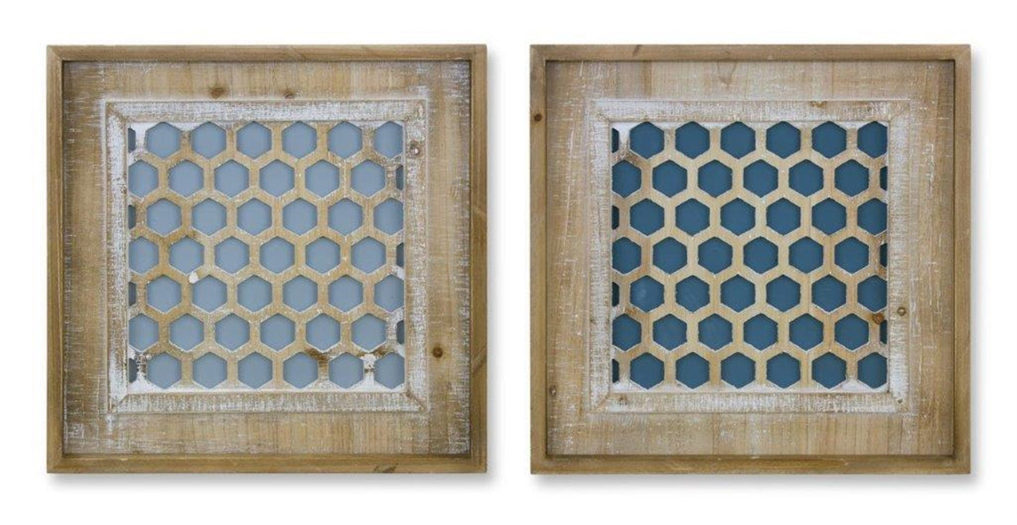Wall Plaque (Set of 2) 15.25"SQ MDF/Wood
