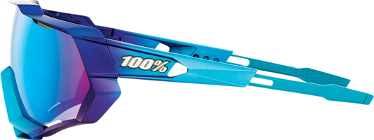 100% Speedtrap Sunglasses - Metallic Blue - Blue Mirror 61023-228-01
