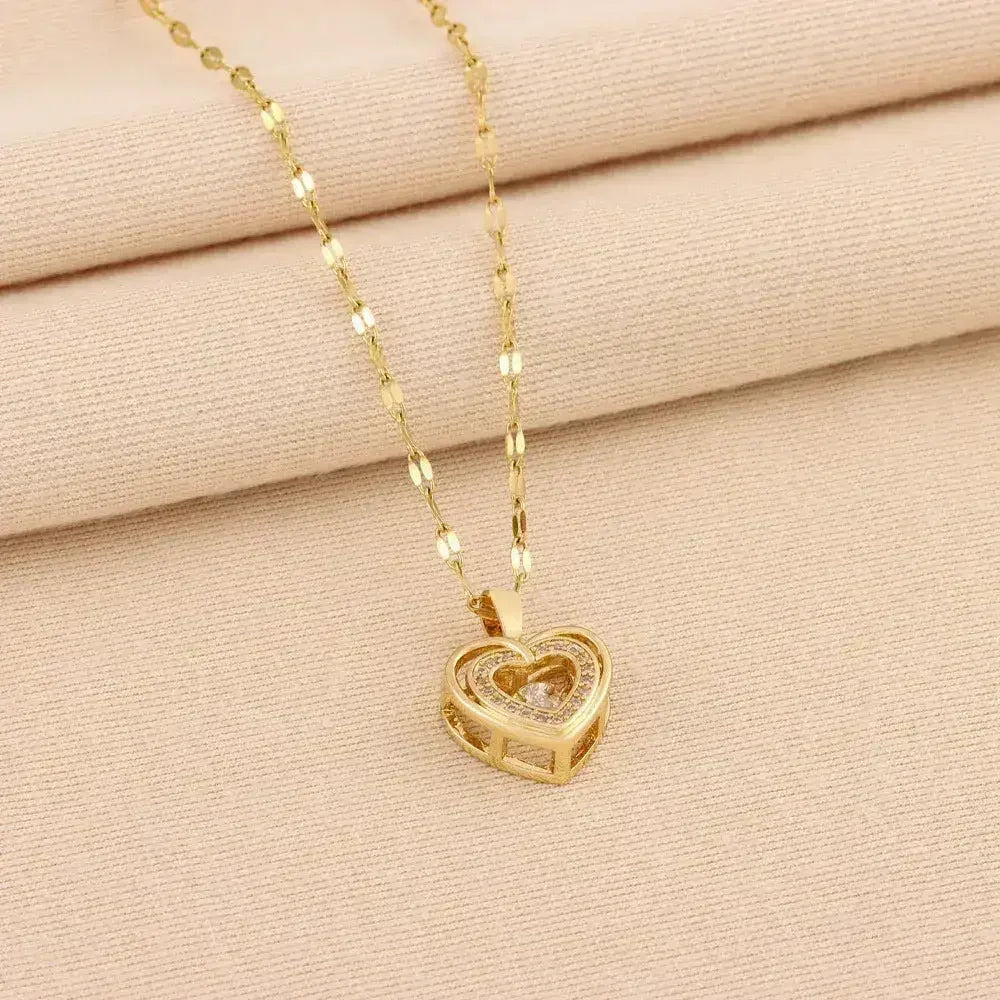 LuxeJewels™ – Double Layer Love Necklace (Titanium Steel)