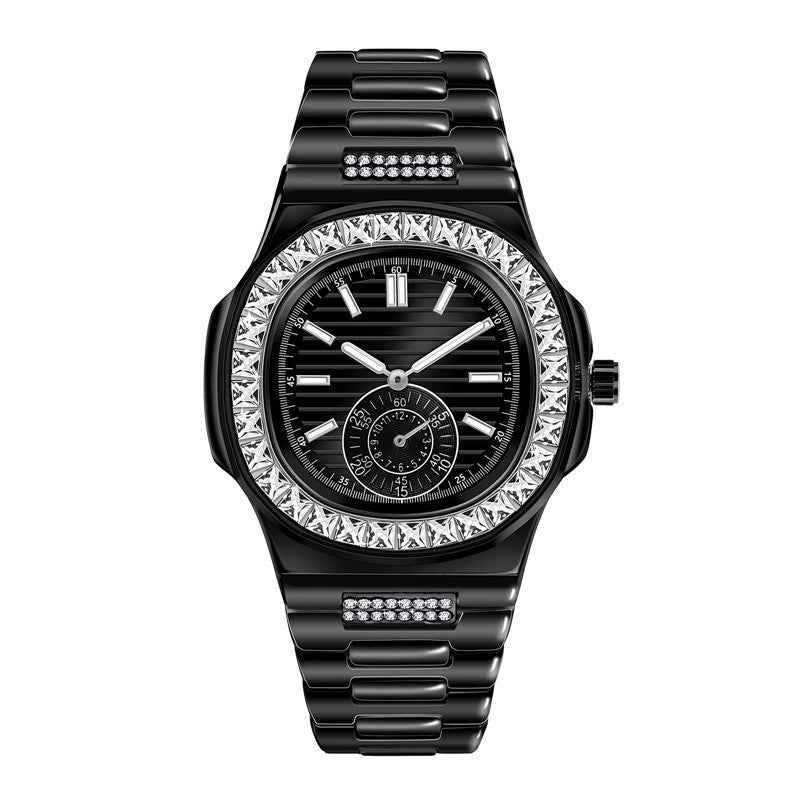 Men's Luxury Diamond Watches - Fashion Alloy Brand Gifts