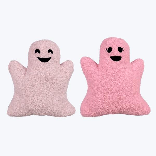 Halloween Carnival 14" Fabric Pink Ghost Shape Pillow - SET OF 2