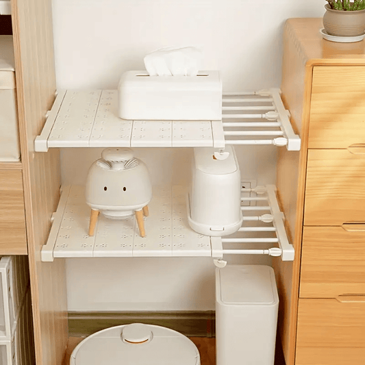 Space-Saving Shelf Rack – Double Your Closet Space in Seconds!