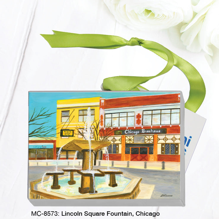 Lincoln Square Fountain, Chicago, Mini Canvas (MC-8573A)