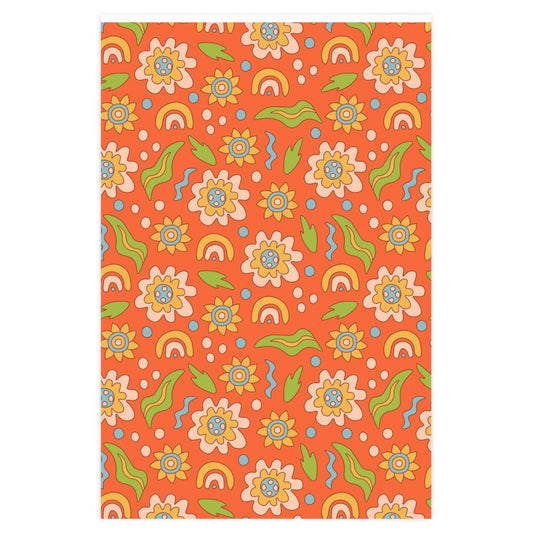 Retro Flower Wrapping Paper