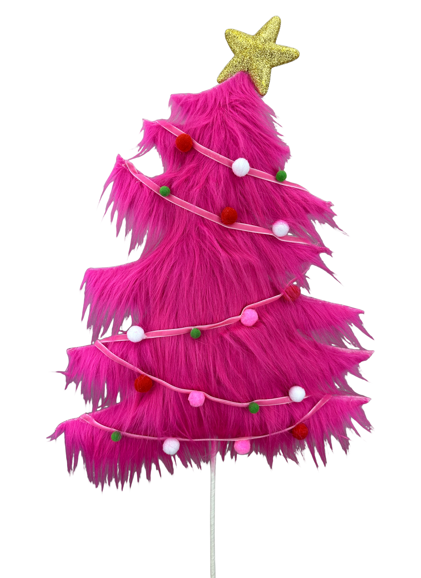 Furry Christmas Tree Spray H28xW12 Hot Pink