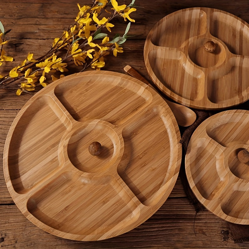 Multifunctional Wooden Cheese Snack Tray with Dividers
