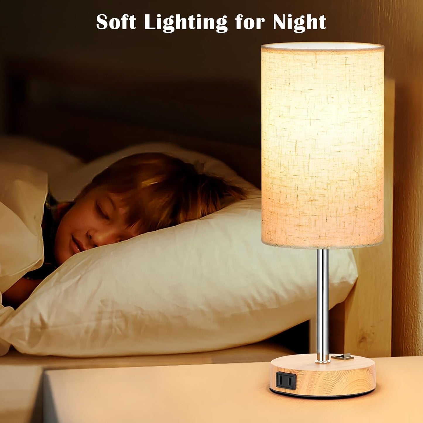 Table Lamp for Bedroom Set of 2, Bedside Small Lamps with 3 Way | Lighting | Kitchen + Metal