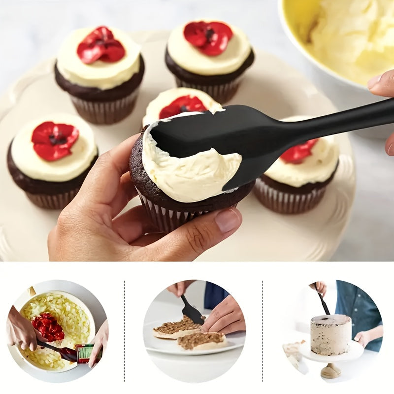 6Piece HeatResistant Silicone Spatula Baking Tool Set