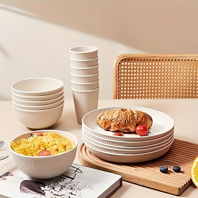 18Piece Unbreakable Dinnerware Set Microwave Dishwasher Safe