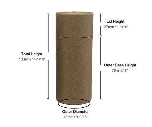 2.5 ounce / 70 g Natural Kraft Push-up Cosmetic Container