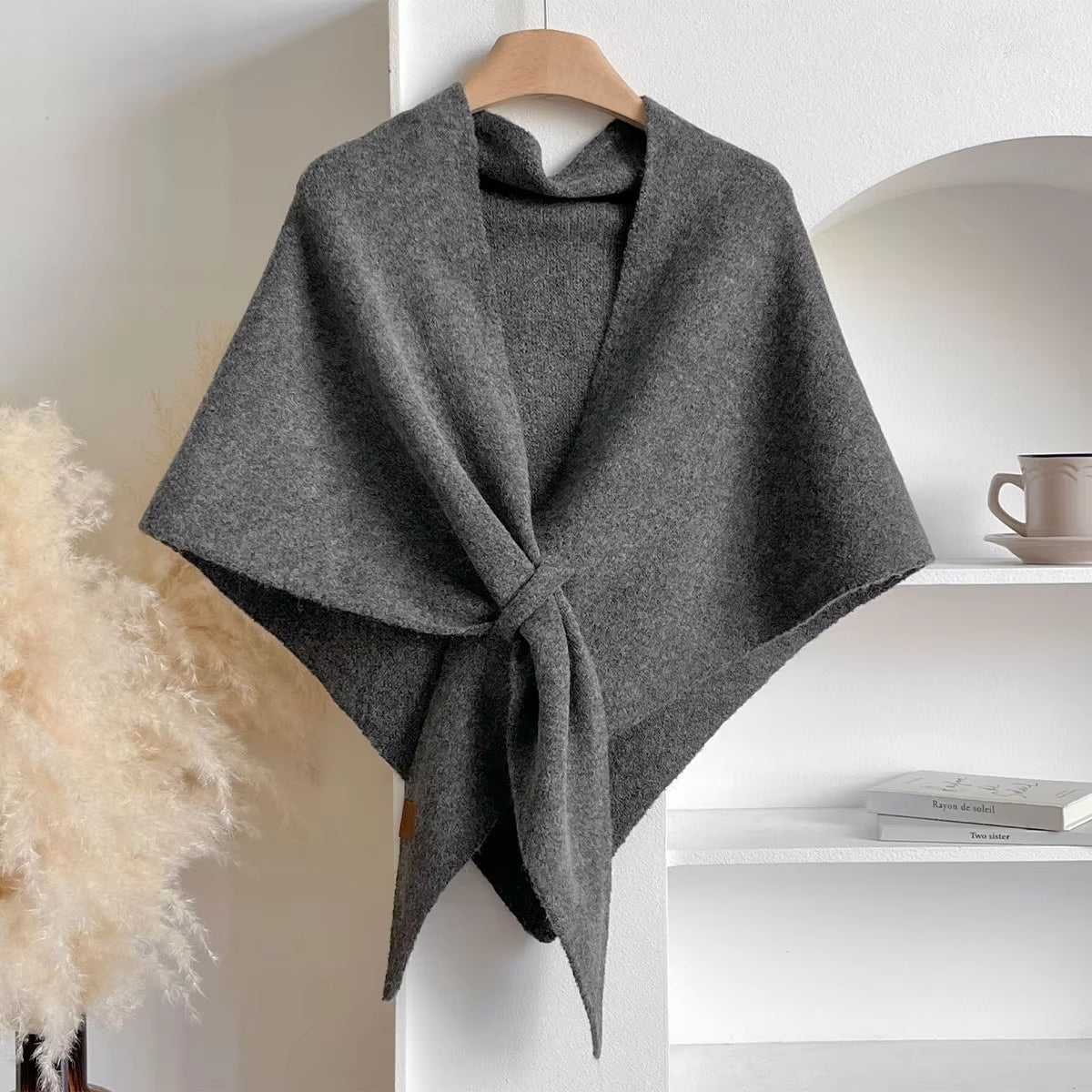 Women’s Elegant Solid Color Triangle Scarf and Casual Shawl