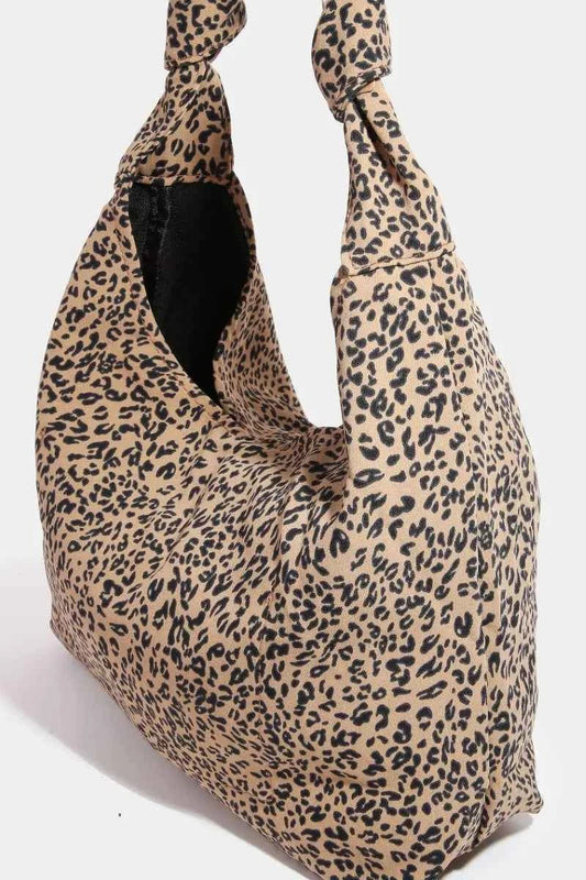 Fame Leopard Shoulder Bag with Knotted Strap