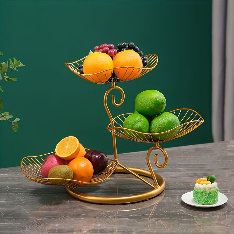 Elegant 3Tier Iron Fruit and Snack Display Stand