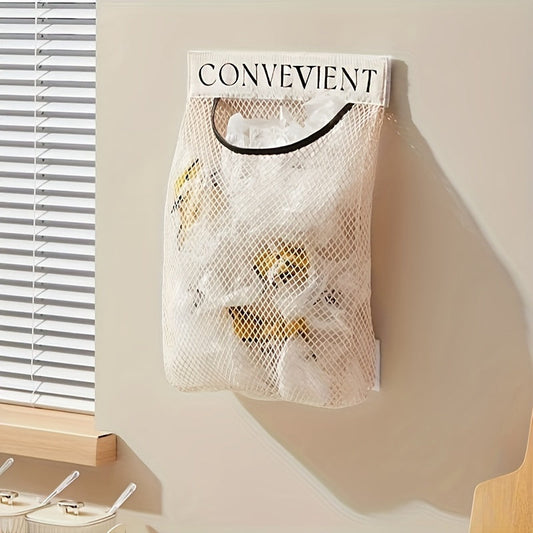 Space-Saving Wall-Mounted Organizer for Plastic Bags - Reusable