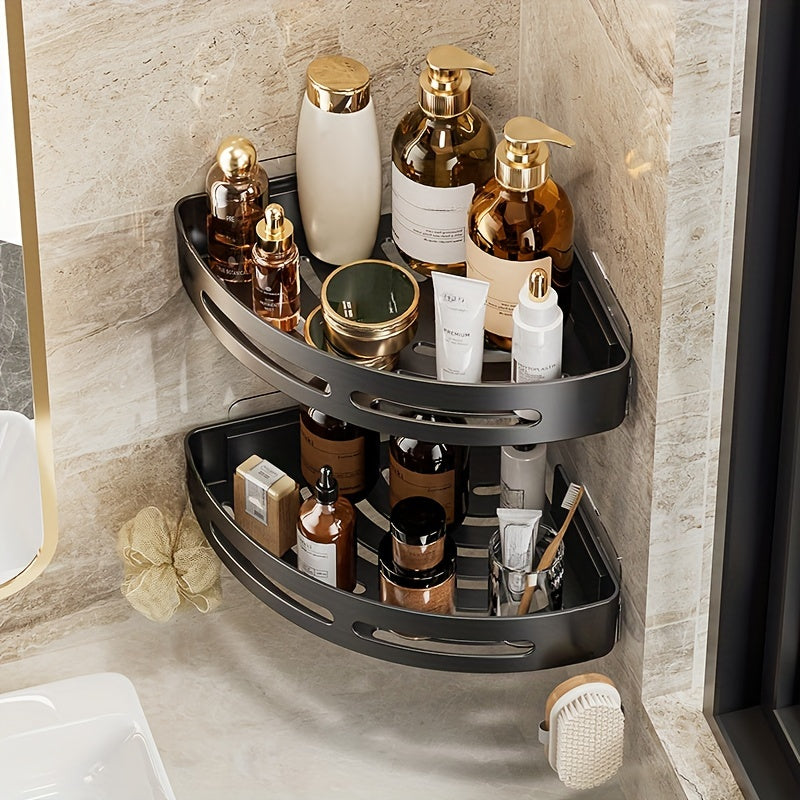 Compact WallMounted Corner Shelves Durable Bathroom Organizer