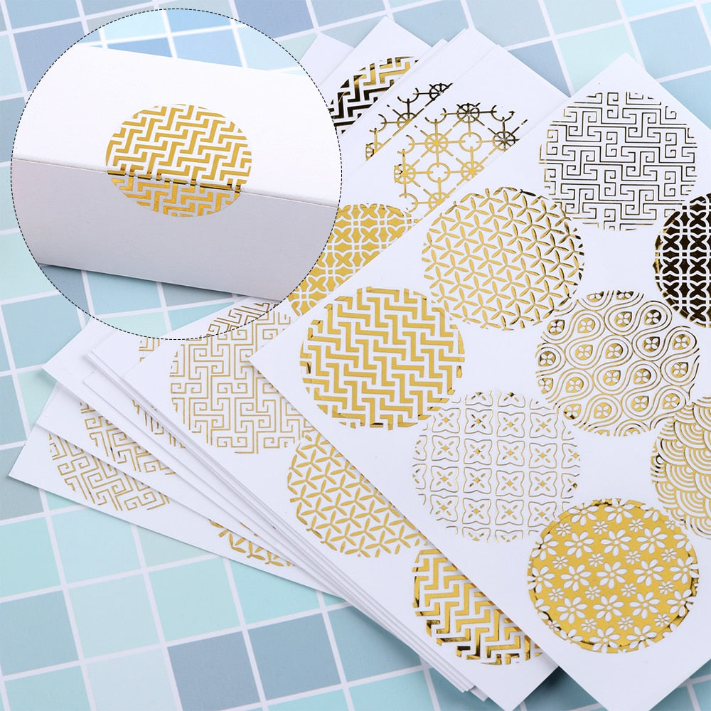 90PCS/10Sheets DIY Gold Design Baking Packaging