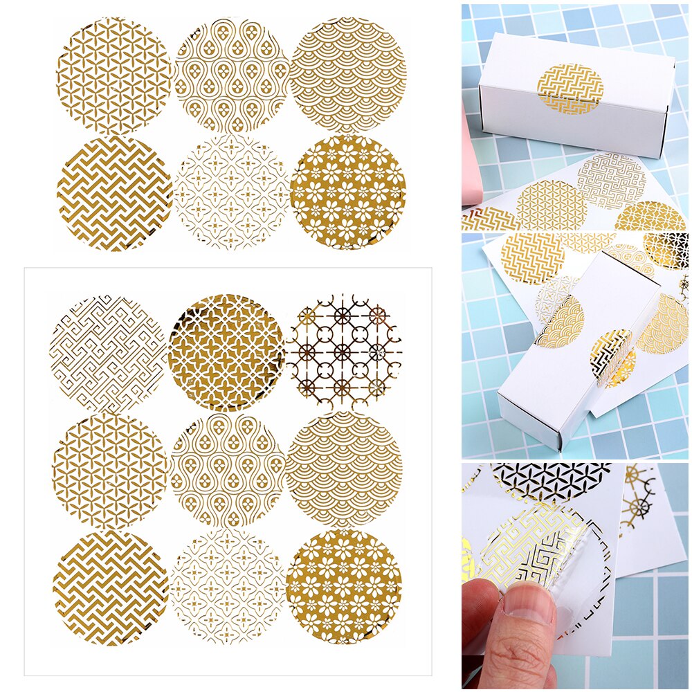 90PCS/10Sheets DIY Gold Design Baking Packaging