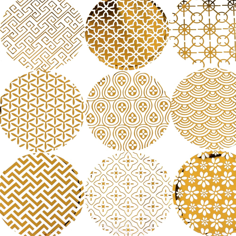 90PCS/10Sheets DIY Gold Design Baking Packaging