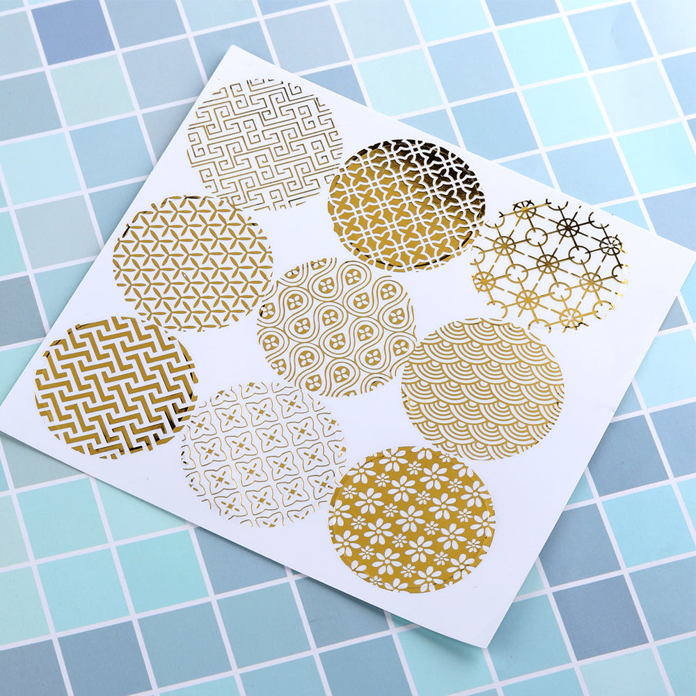 90PCS/10Sheets DIY Gold Design Baking Packaging