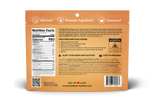 FOUNDATION Outdoors Chicken Pot Pie Meal