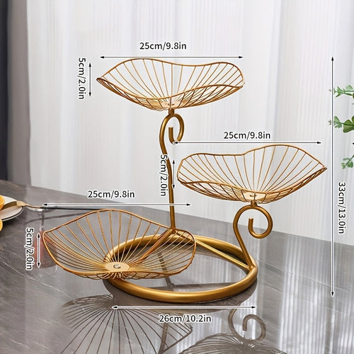Elegant 3Tier Iron Fruit and Snack Display Stand