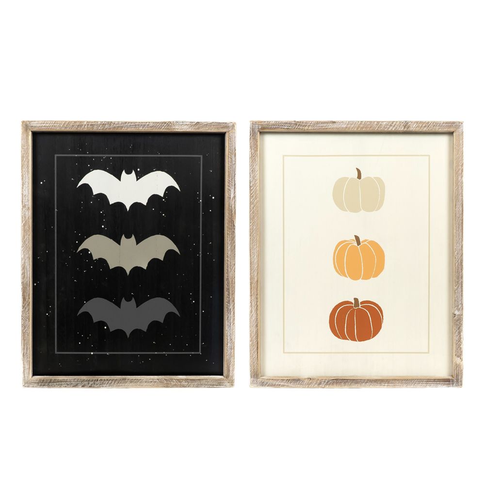 16x20 Reversible Wood Frame Sign (BAT/PUMPKIN)
