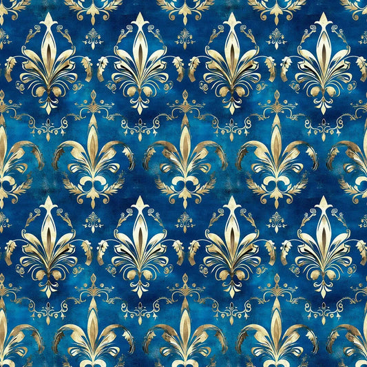 Regal Sapphire & Gold Fleur