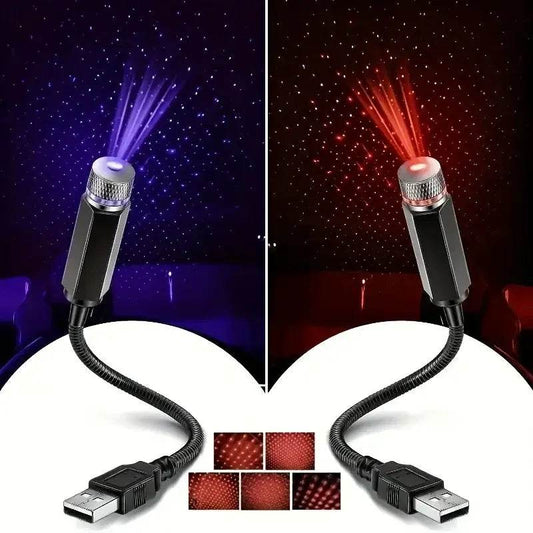 Mini LED Car Roof Star Night Light Projector – USB Adjustable Galaxy Lamp for Auto Ceiling & Room Decor