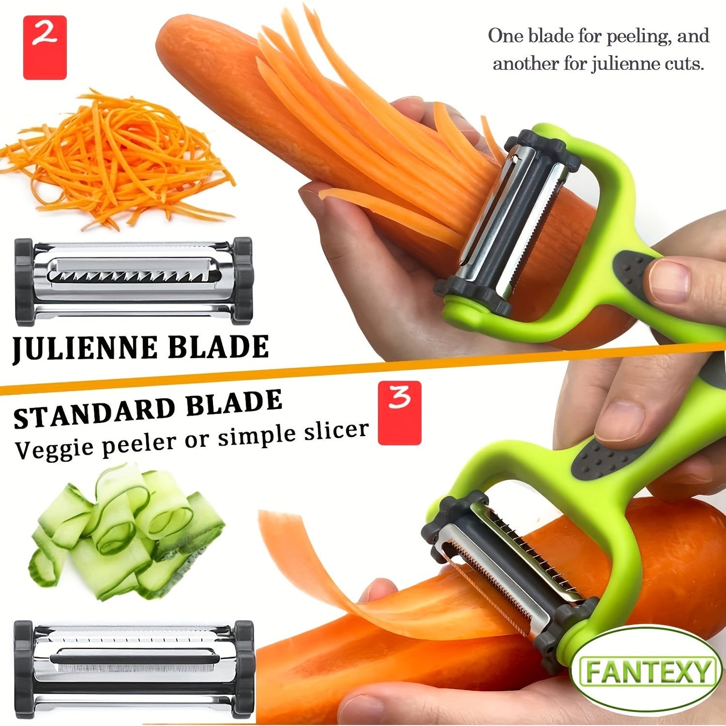 3in1 Peeler Paring Knife Grater Ultimate Kitchen Tool