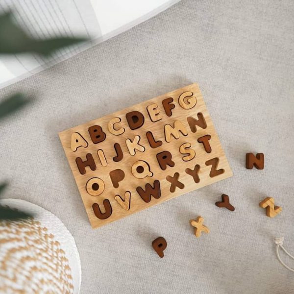 QToys Australia Natural Capital Letter Puzzle | Kitchen + Metal