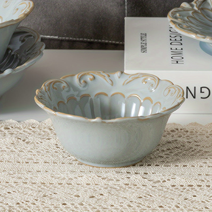 Elegant LaceEdged Ceramic Dinnerware Set Versatile Durable