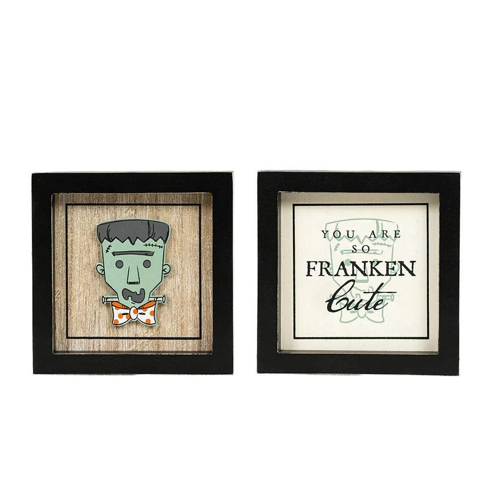 5"x5" Reversible Wood Frame Sign (FRANKIE/CUTE)