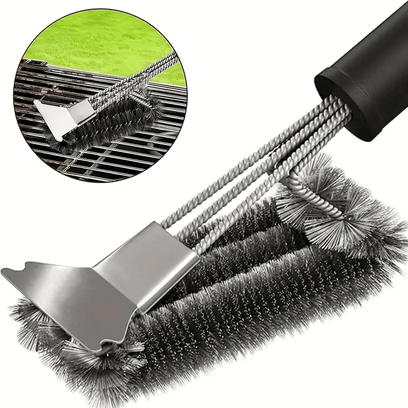 Non-stick Stainless Steel BBQ Cleaning Brush with Safe Bristles